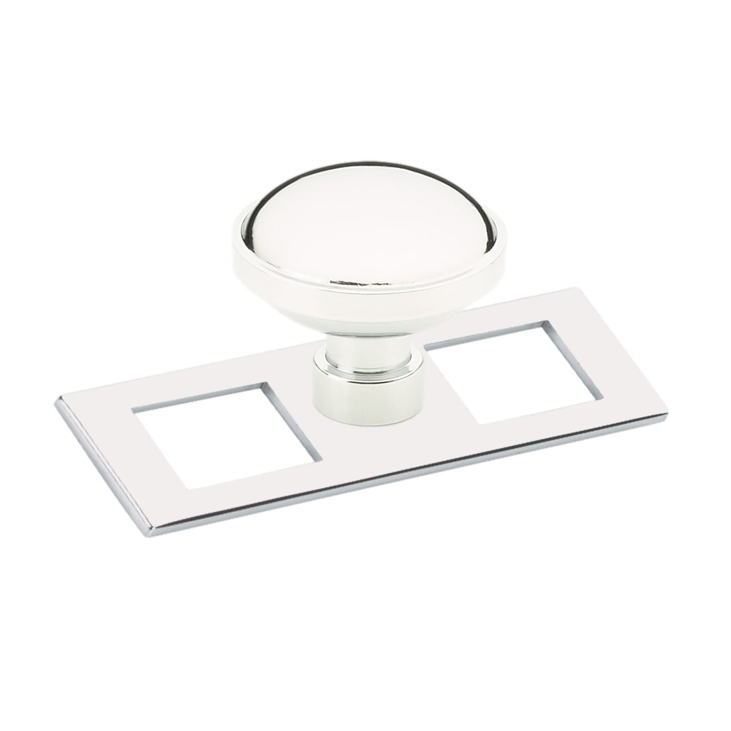 Polished Chrome Industrial Modern Pulls and Knob with Backplate