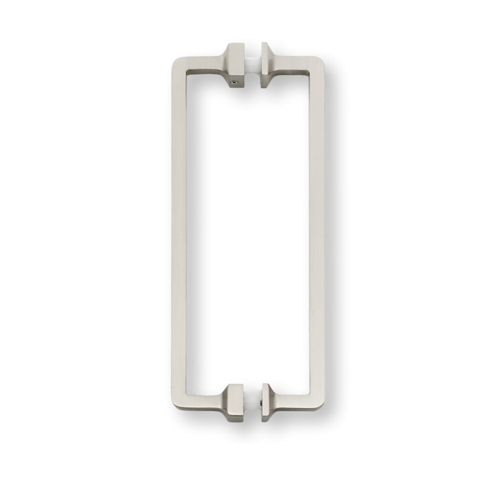 Satin Nickel Glass Shower Door Handle - Back to Back Shower Knob - Forge Hardware Studio
