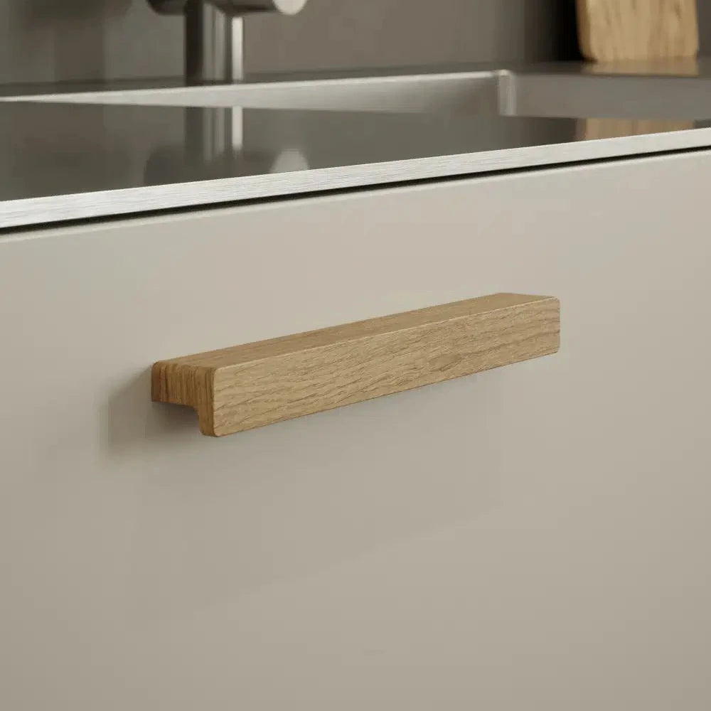 Lacquered Oak Wood "Elan" Knob and Drawer Pulls