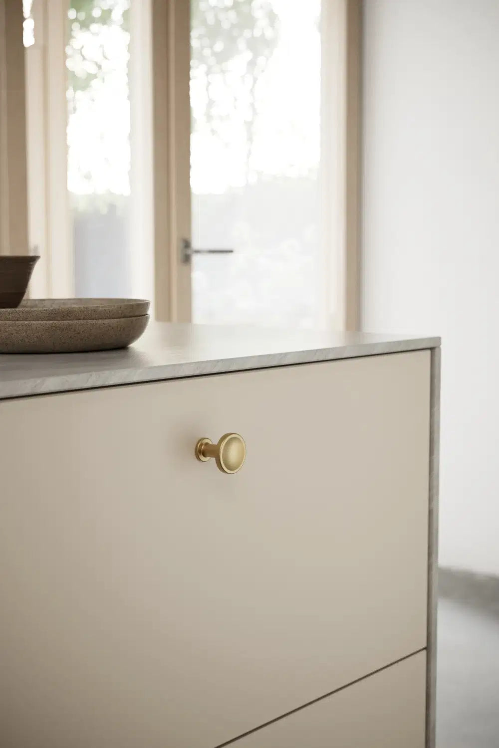 Dark Brushed Gold "Chateau" Cabinet Knobs and Drawer Pull - Forge Hardware Studio