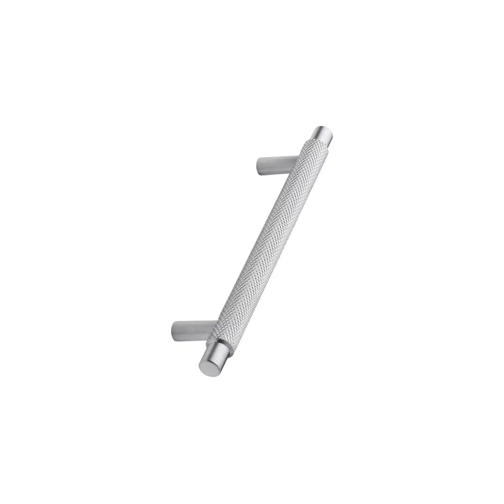 Brushed Stainless "Manor" Knurled Cabinet Knobs and Drawer Pulls