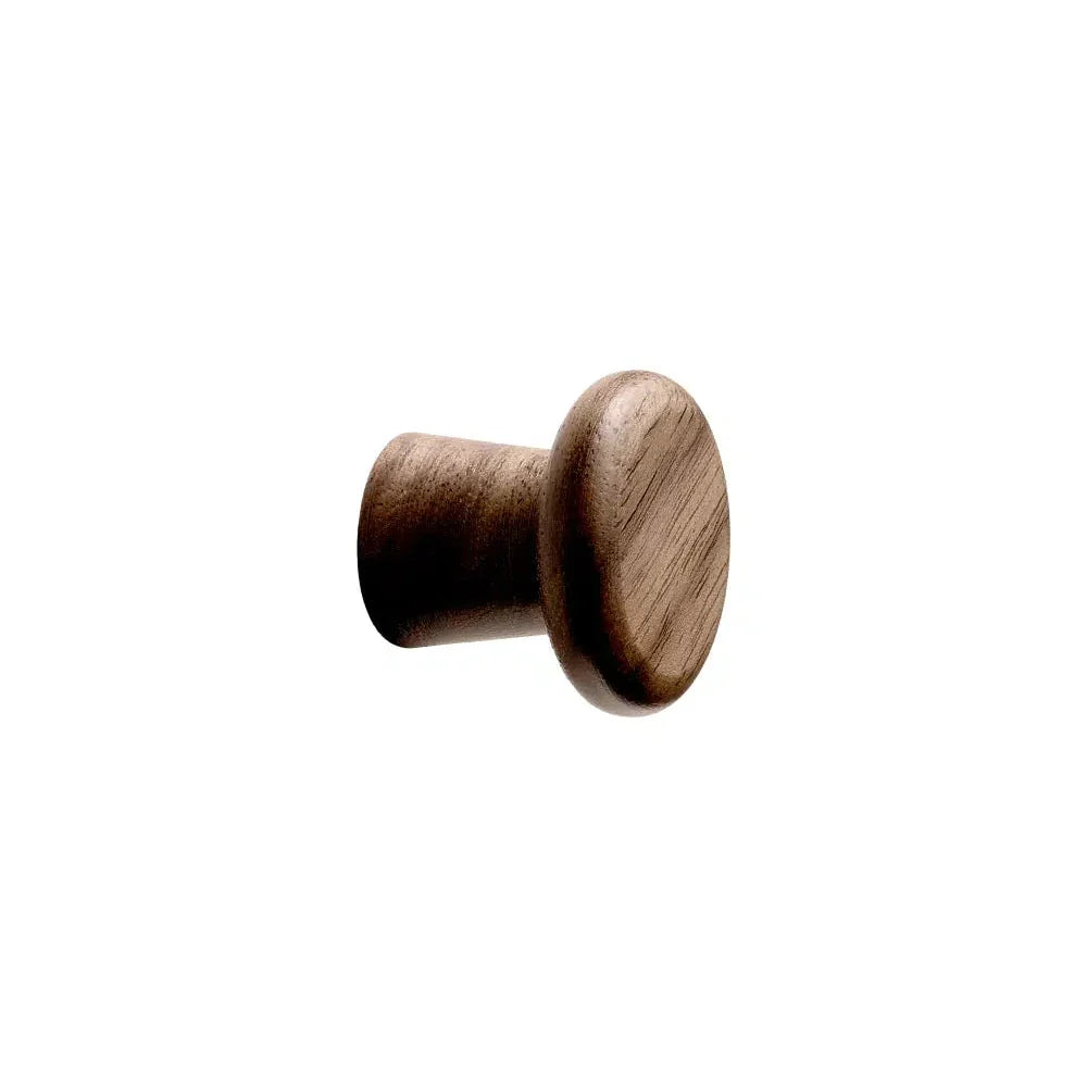 Walnut Lacquered Wood "Classis" Cabinet Knob and Drawer Pull - Euro • Knobs