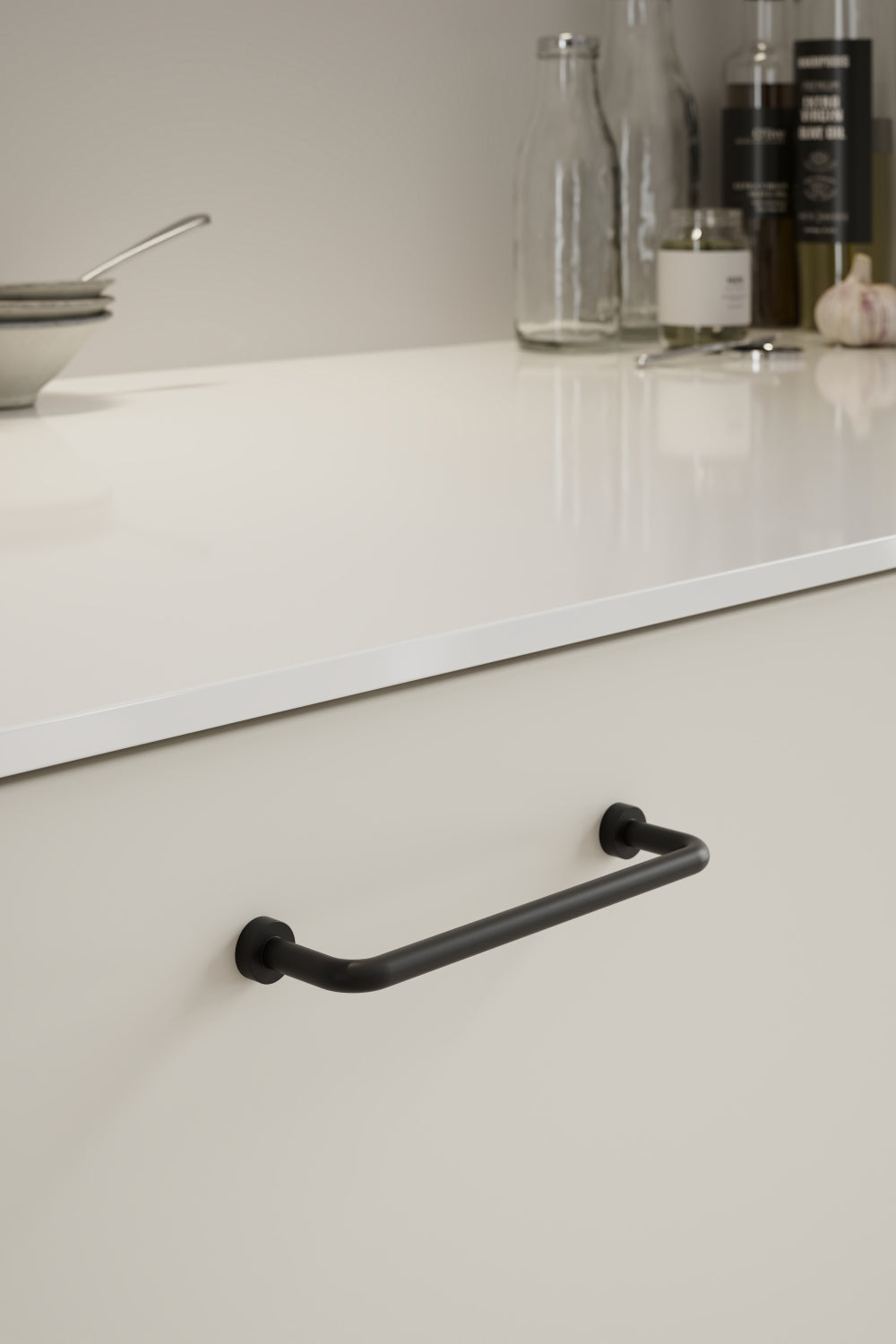 Matte Black "Lounge" Cabinet Knob and Wire Drawer Pulls - Euro • Knobs