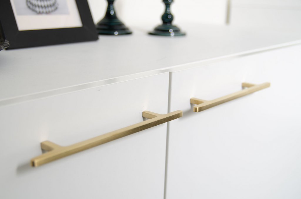 Unlacquered Brass "Level" Cabinet Knobs and Drawer Pulls - Forge Hardware Studio