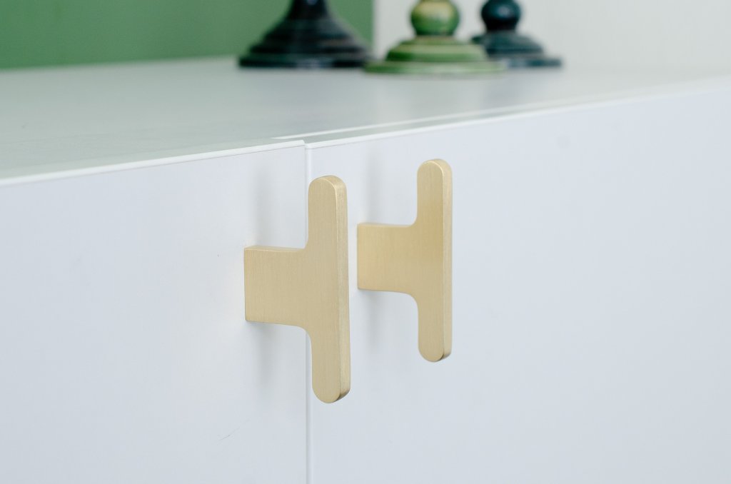 Unlacquered Brass "Level" Cabinet Knobs and Drawer Pulls - Forge Hardware Studio