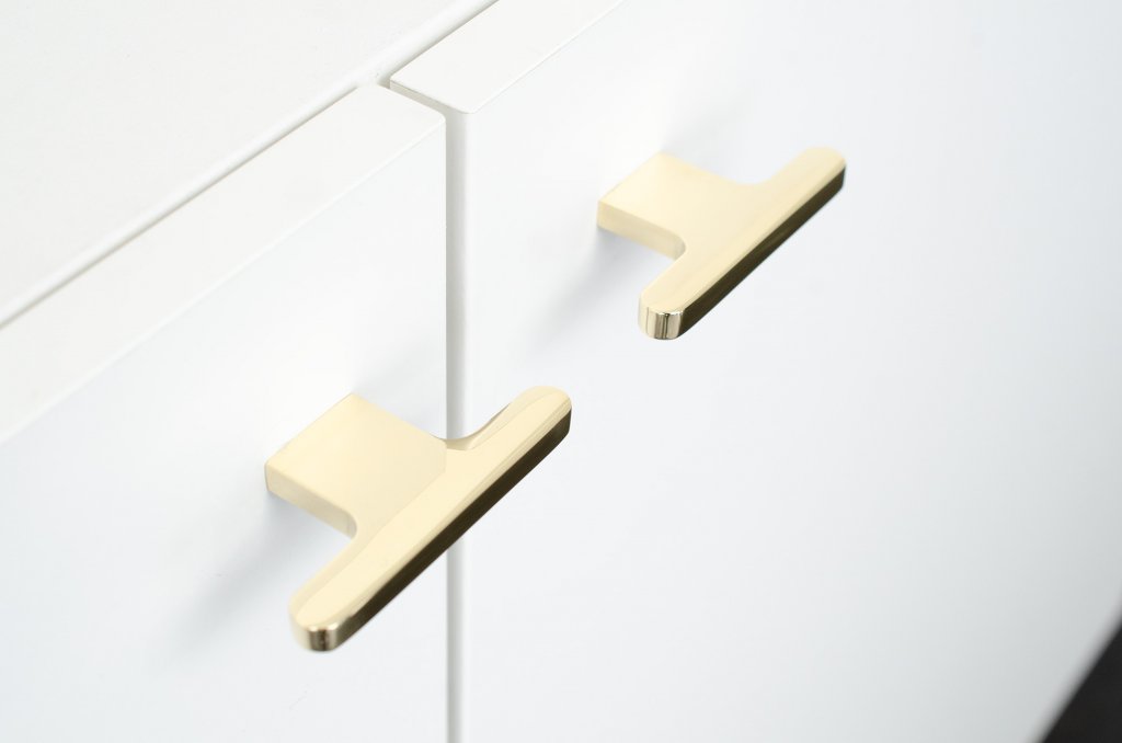 Unlacquered Brass "Level" Cabinet Knobs and Drawer Pulls - Forge Hardware Studio