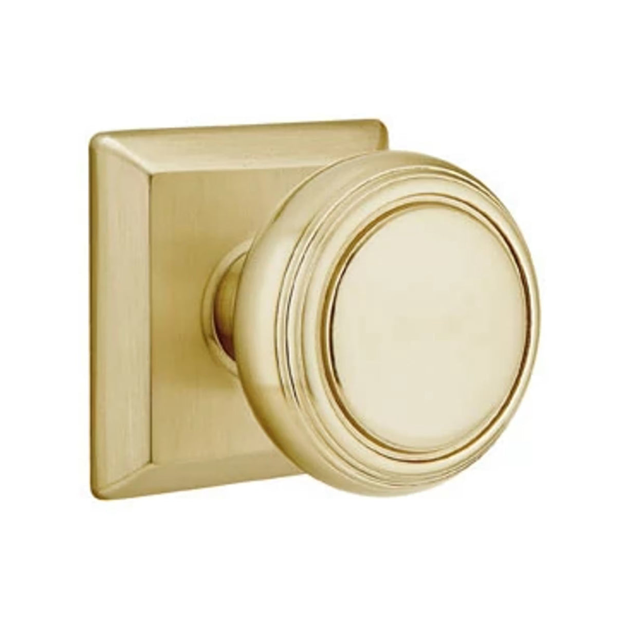 Transitional Satin Brass "Ridge" Round Door Knob