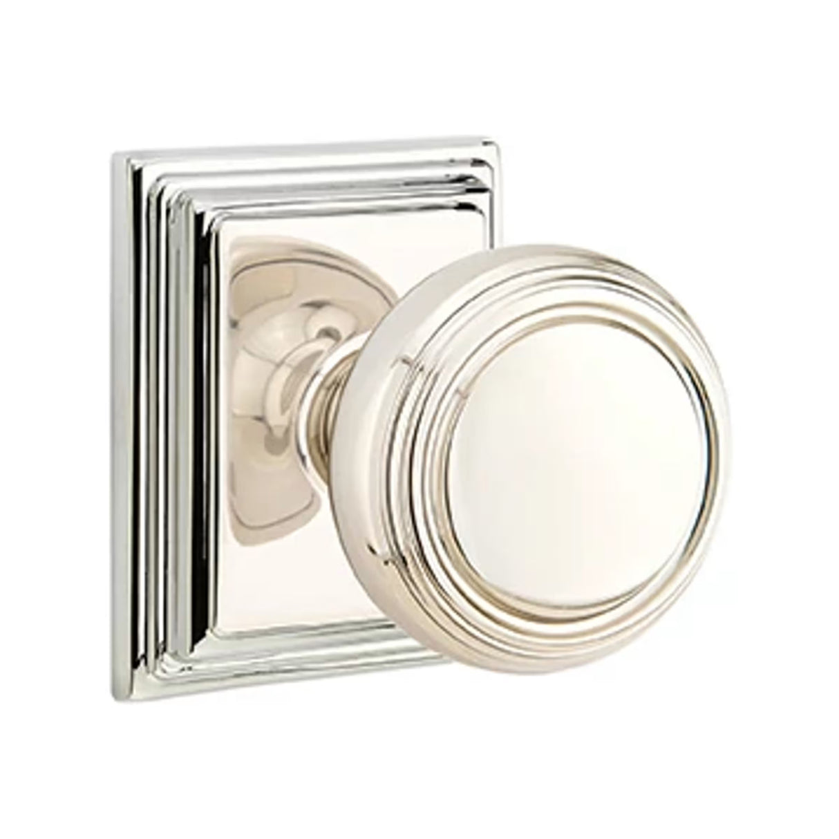 Transitional Polished Nickel "Ridge" Round Door Knob