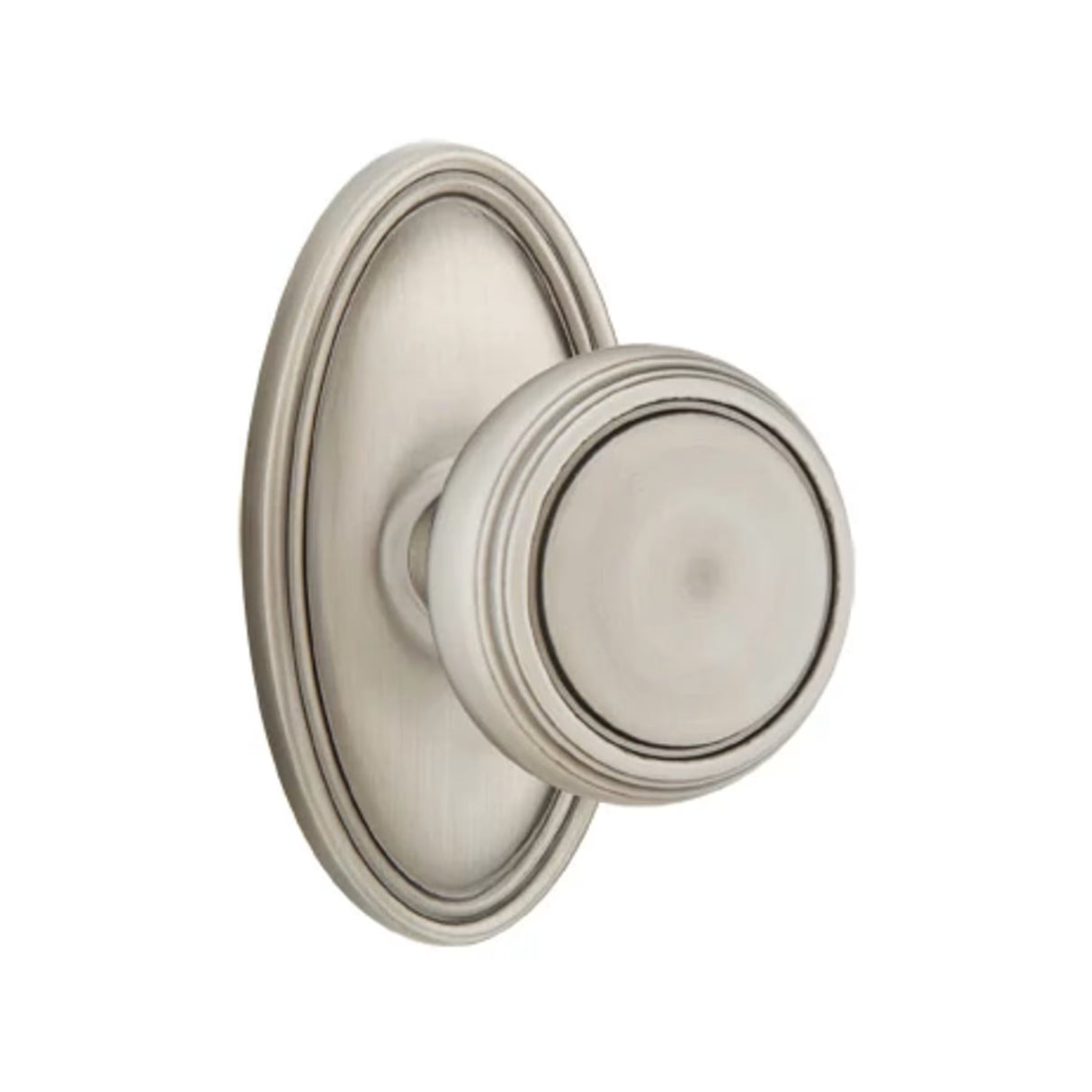 Transitional Pewter "Ridge" Round Door Knob