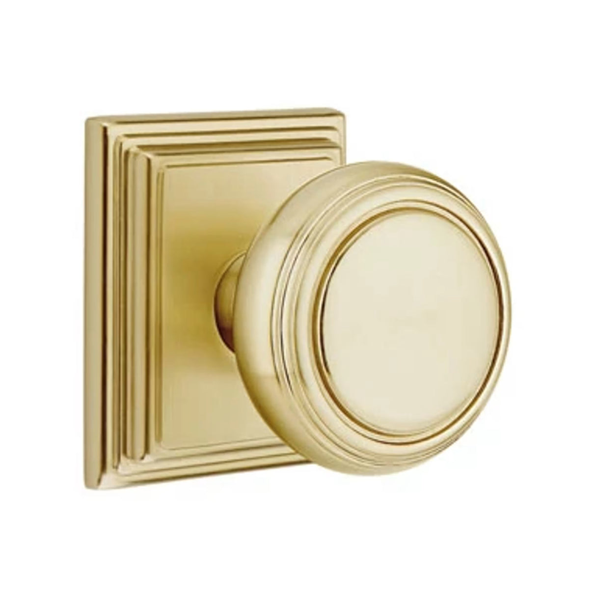 Transitional Satin Brass "Ridge" Round Door Knob
