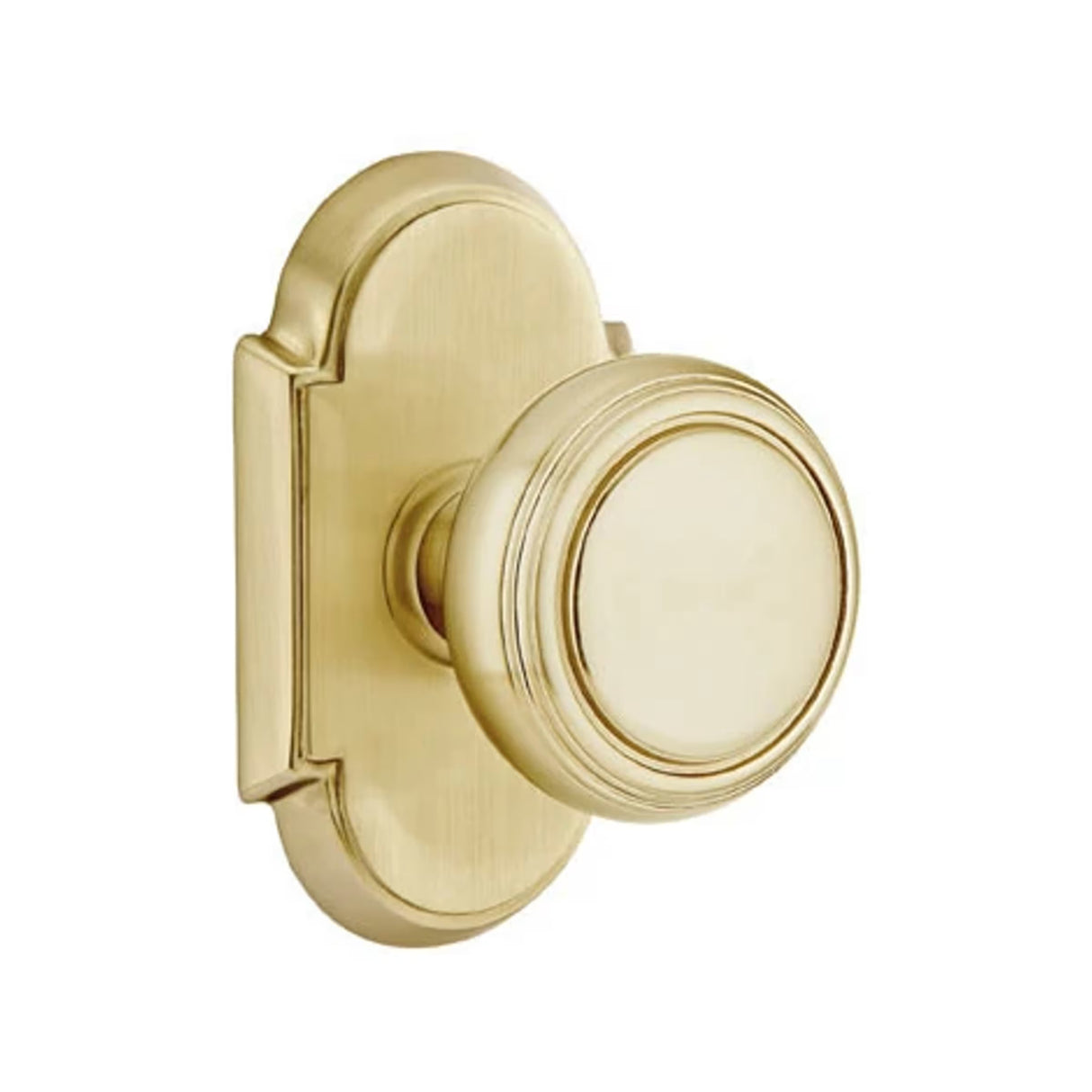 Transitional Satin Brass "Ridge" Round Door Knob
