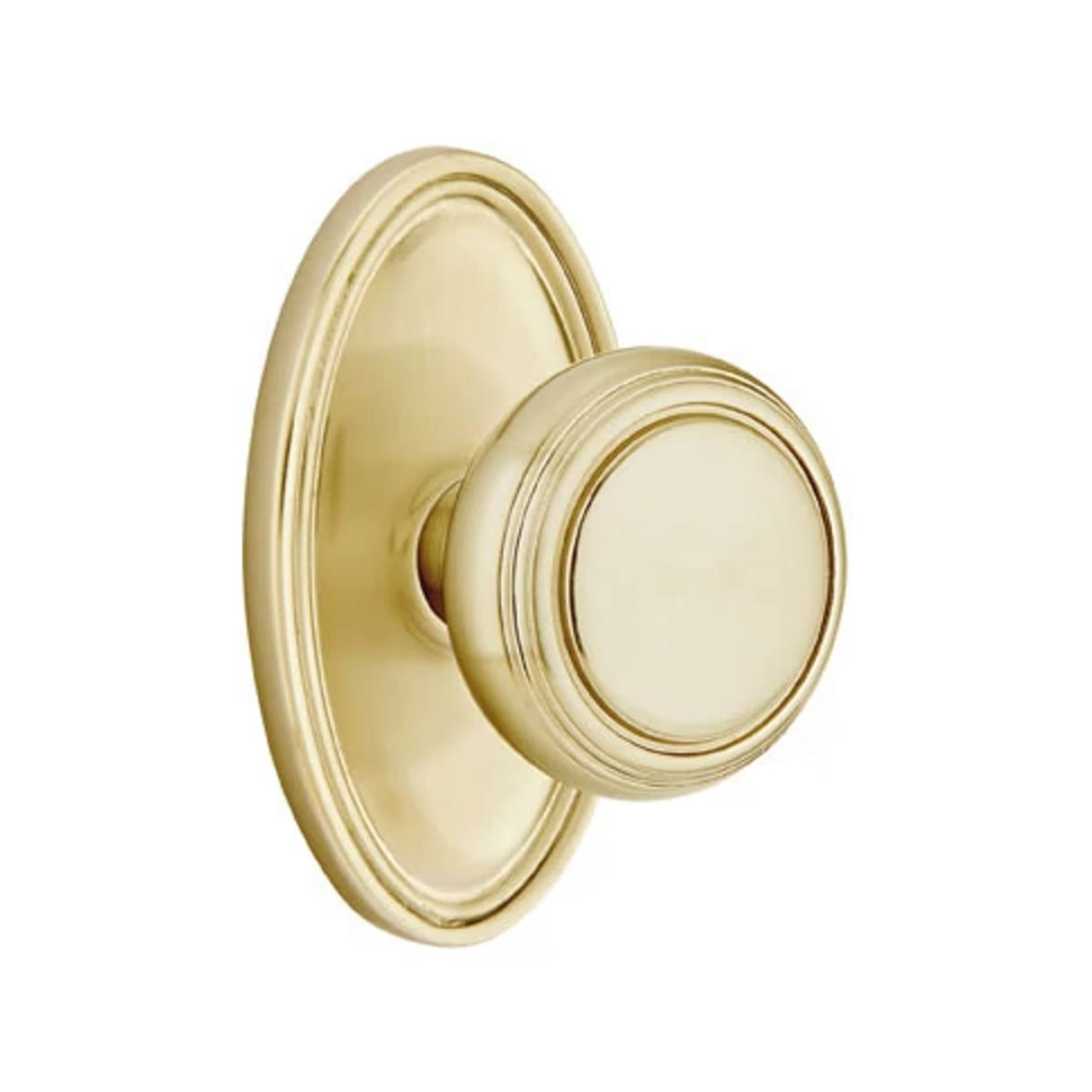 Transitional Satin Brass "Ridge" Round Door Knob