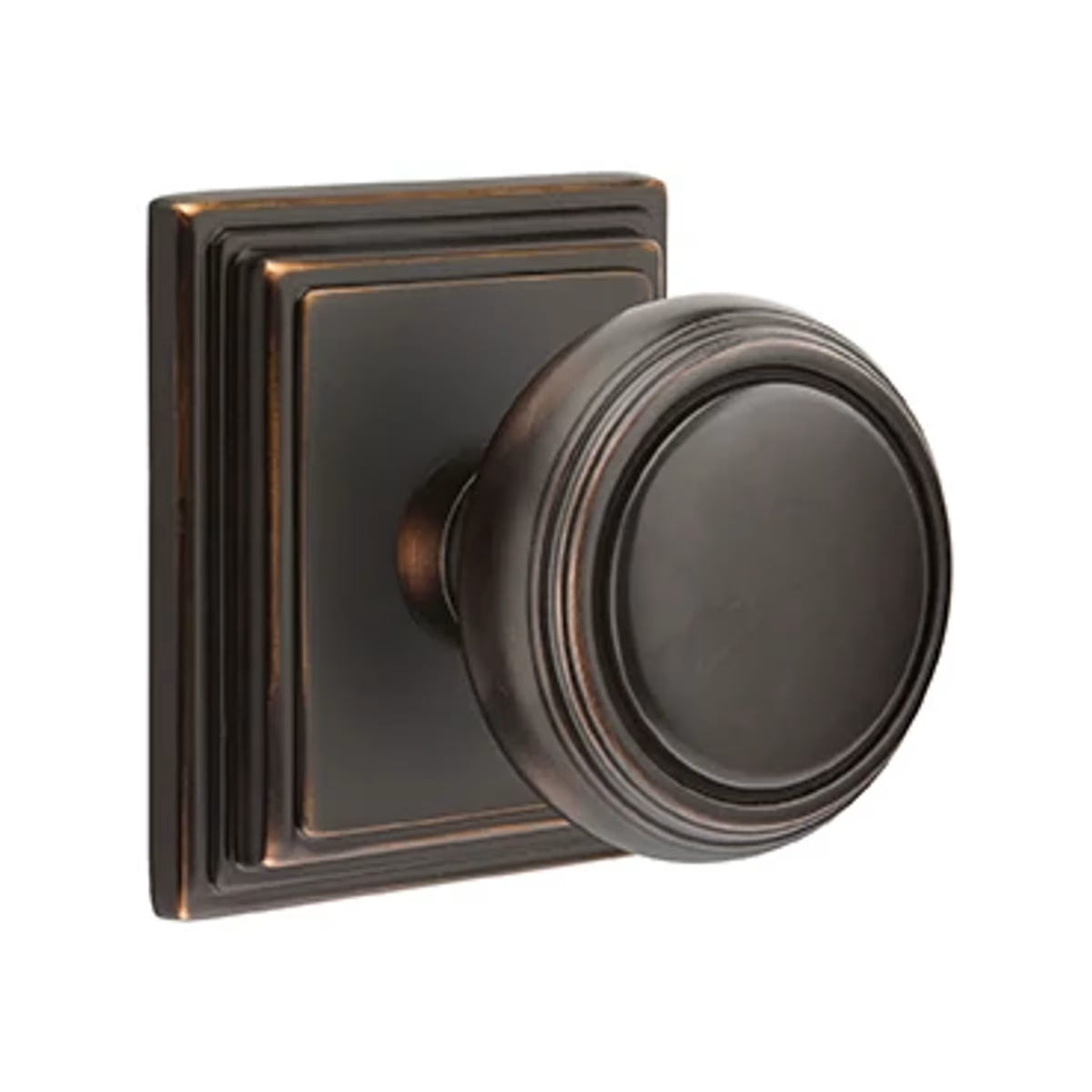 Transitional Oil Rubbed Bronze "Ridge" Round Door Knob
