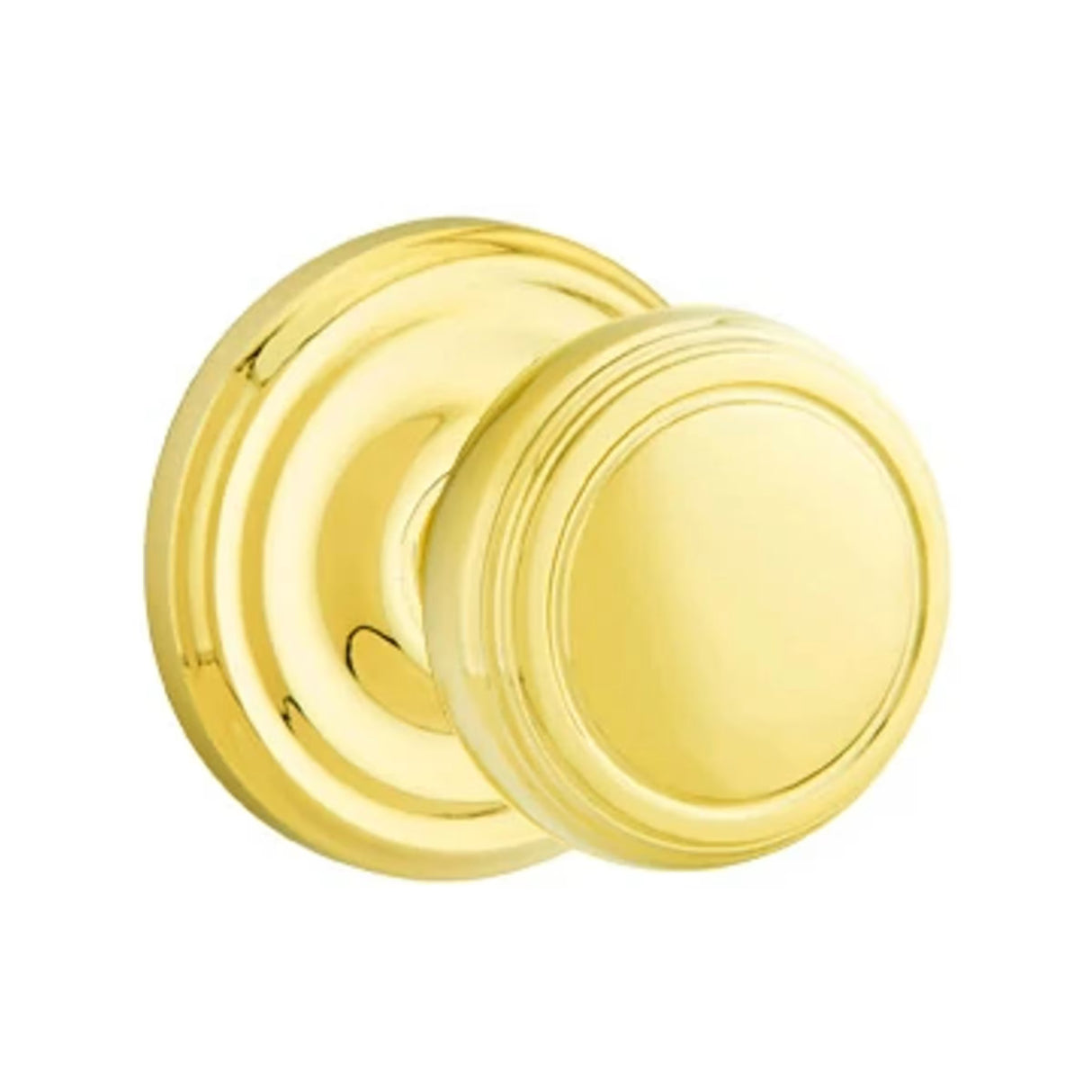 Transitional Polished Brass "Ridge" Round Door Knob