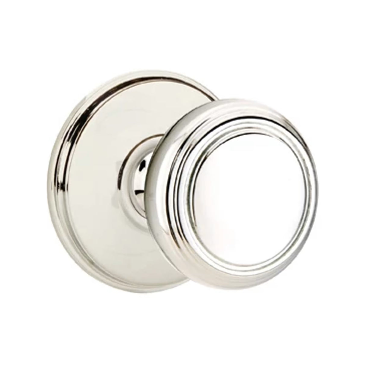 Transitional Polished Nickel "Ridge" Round Door Knob