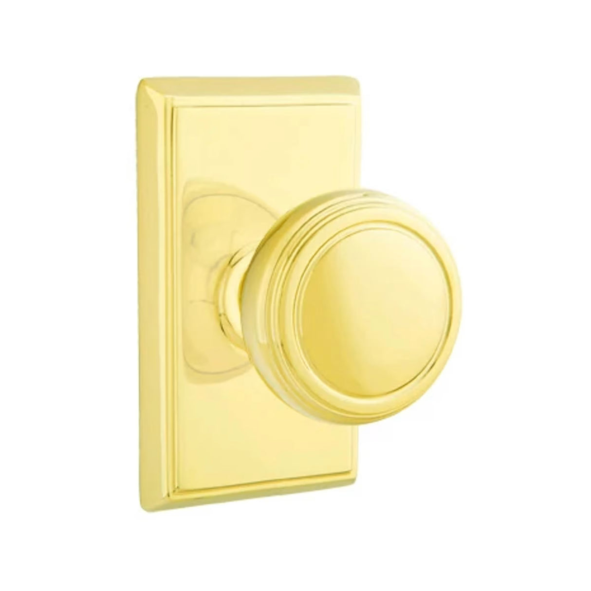 Transitional Polished Brass "Ridge" Round Door Knob
