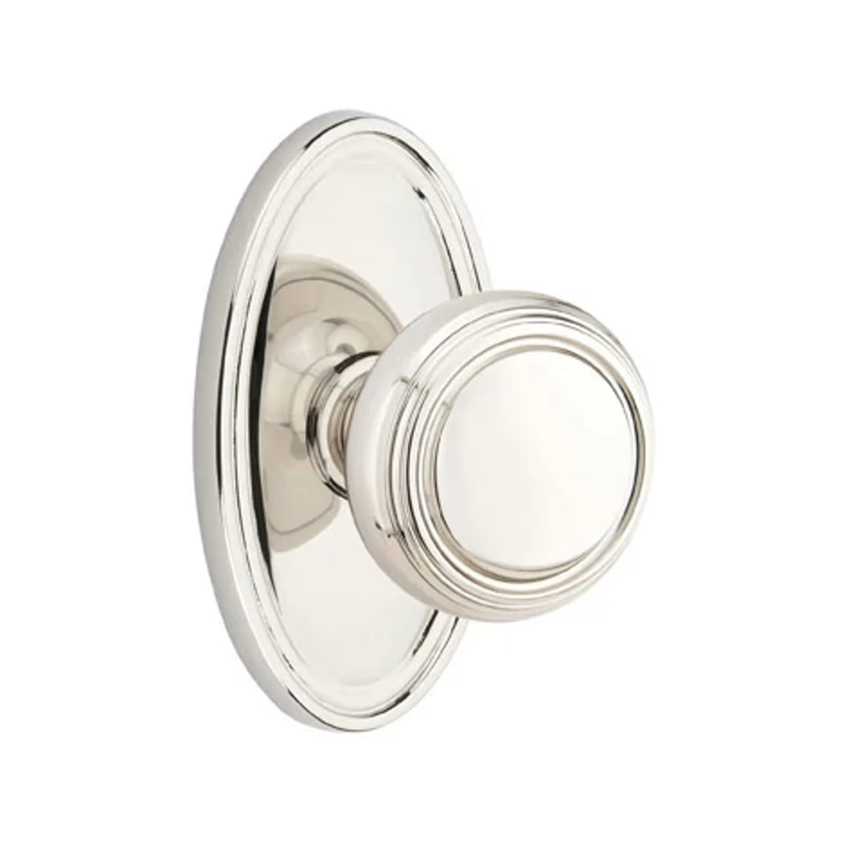 Transitional Polished Nickel "Ridge" Round Door Knob