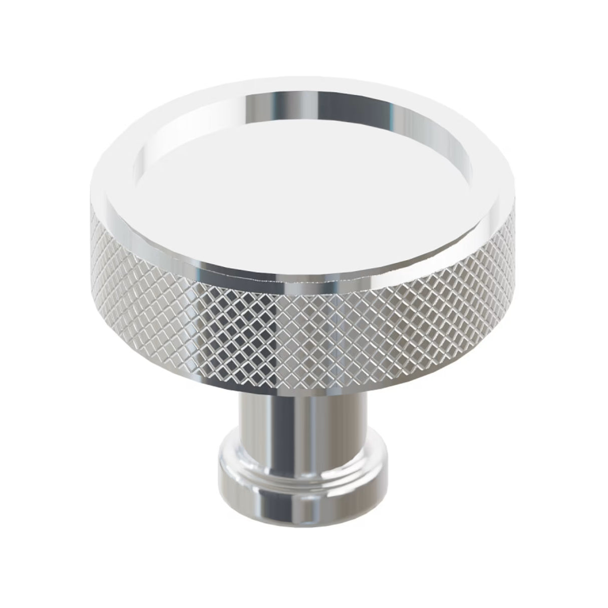 Polished Chrome "ES Knurled" Round Knobs and Drawer Pulls