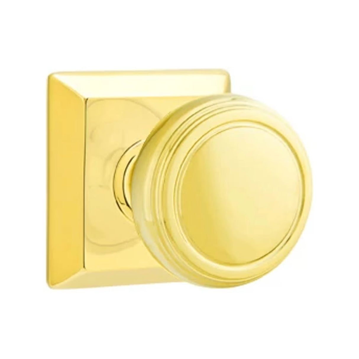 Transitional Polished Brass "Ridge" Round Door Knob