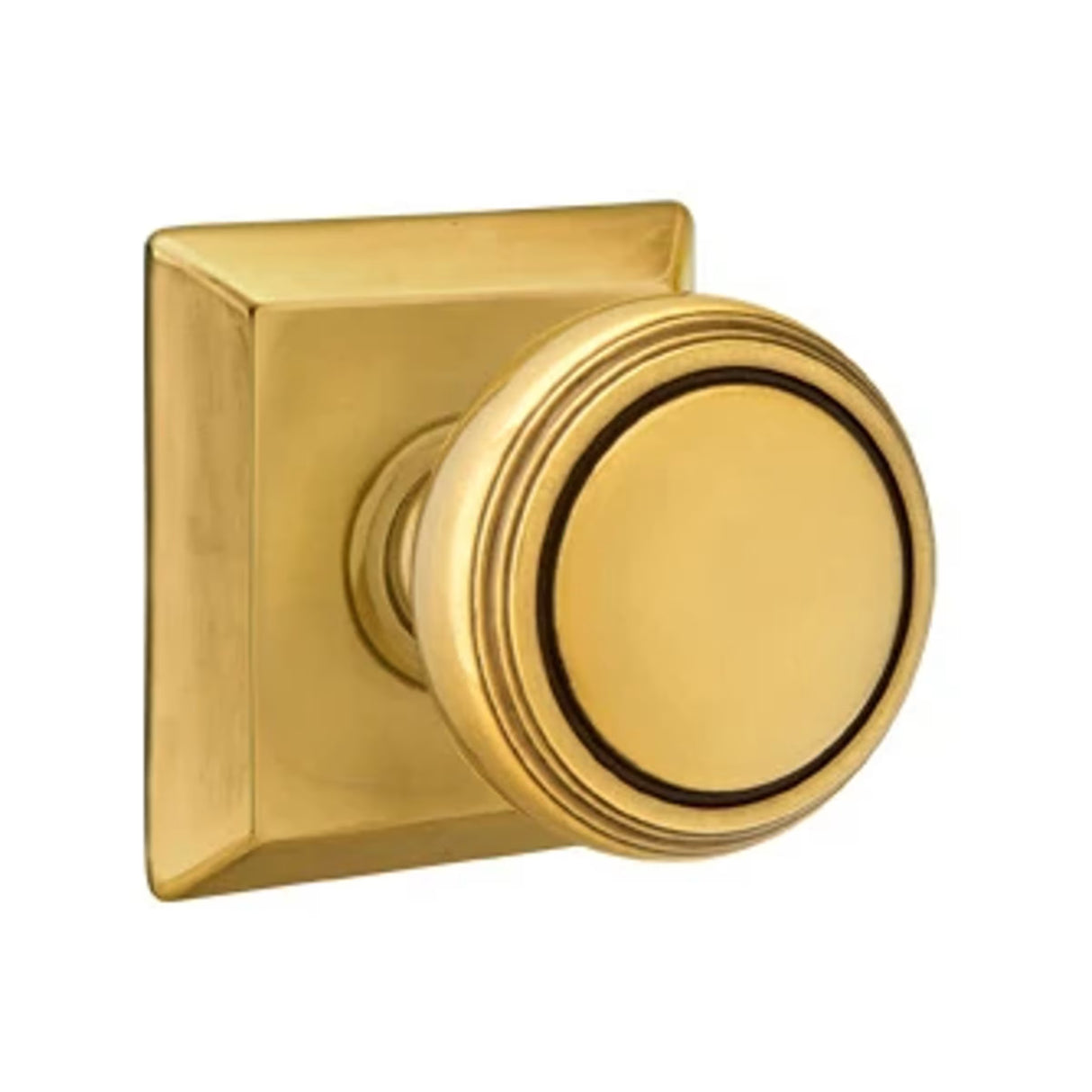Transitional French Brass "Ridge" Round Door Knob