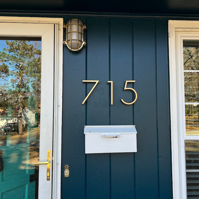 Modern 7" House Numbers "Edge" - Designer Home Numbers - Forge Hardware Studio