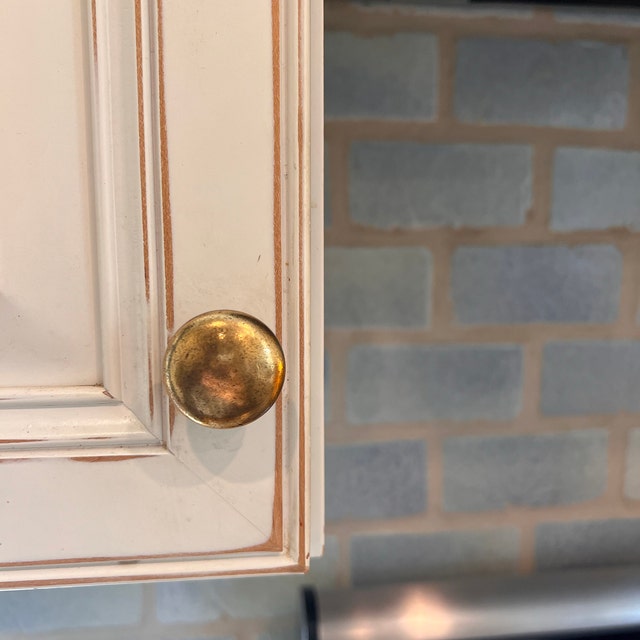 Round "Capri" Antique Brass Round Cabinet Knob - Forge Hardware Studio