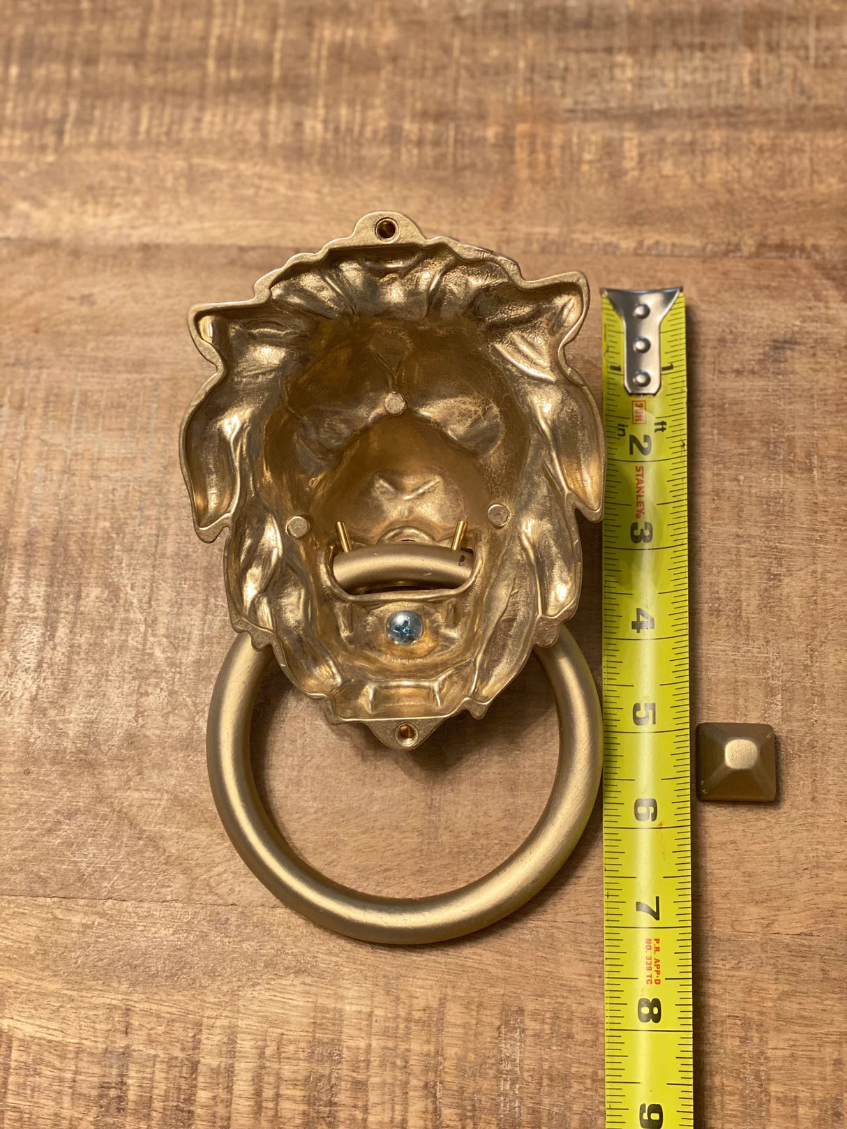 Satin Gold Lionhead Door Knocker - Holiday Gift