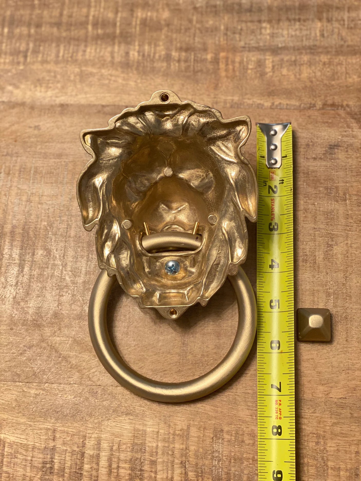 Satin Gold Lionhead Door Knocker - Holiday Gift