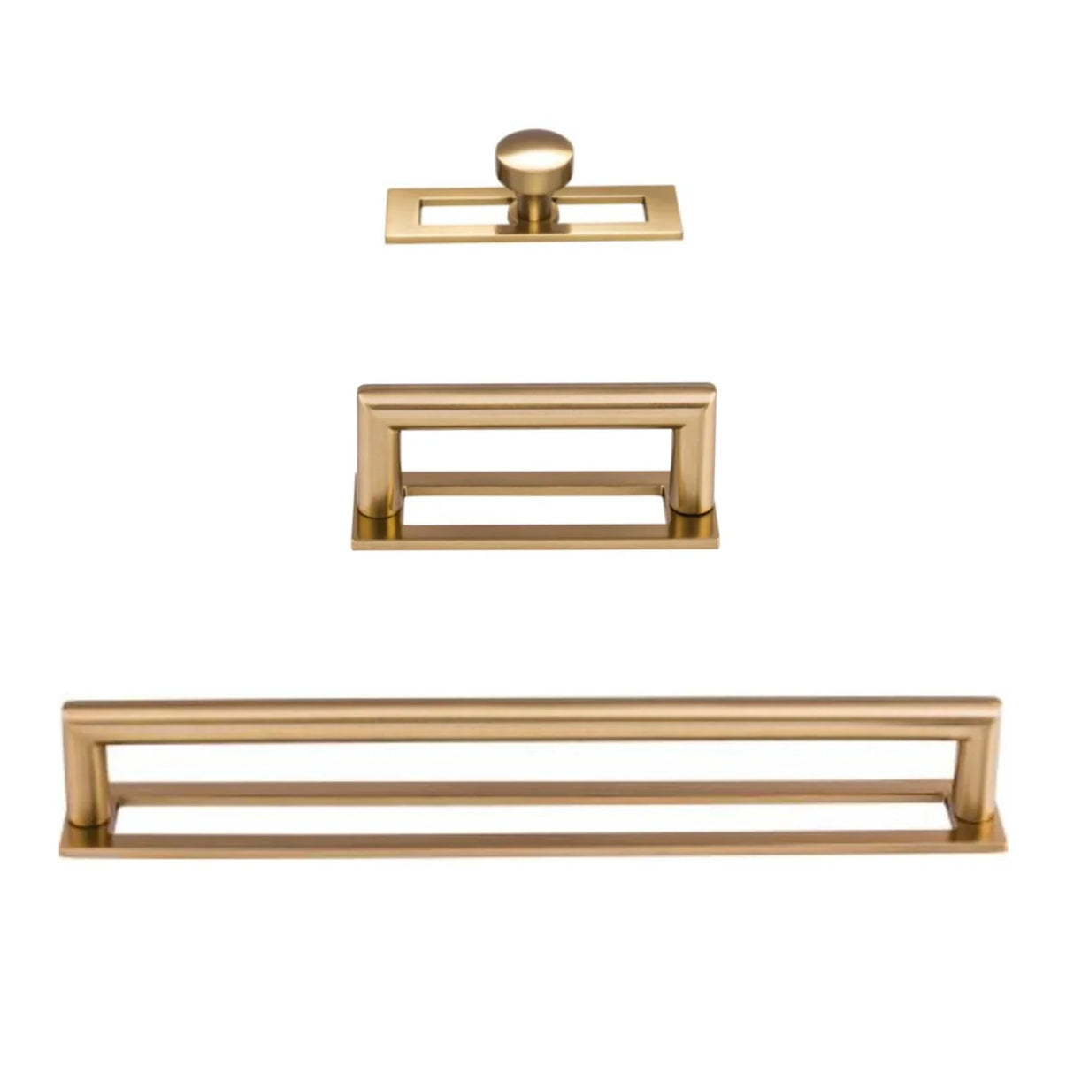 Champagne Bronze "City" Drawer Pulls and Knob with Backplate - Forge Hardware Studio