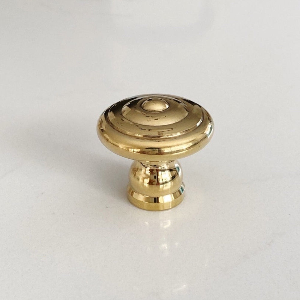 Unlacquered Brass "Emmeline" Cabinet Knobs and Drawer Pull - Forge Hardware Studio