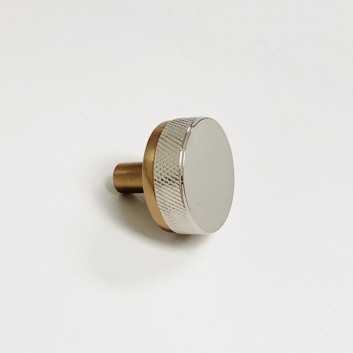 Knurled Select T-Bar Champagne Bronze and Polished Nickel Knobs and Pulls - Forge Hardware Studio