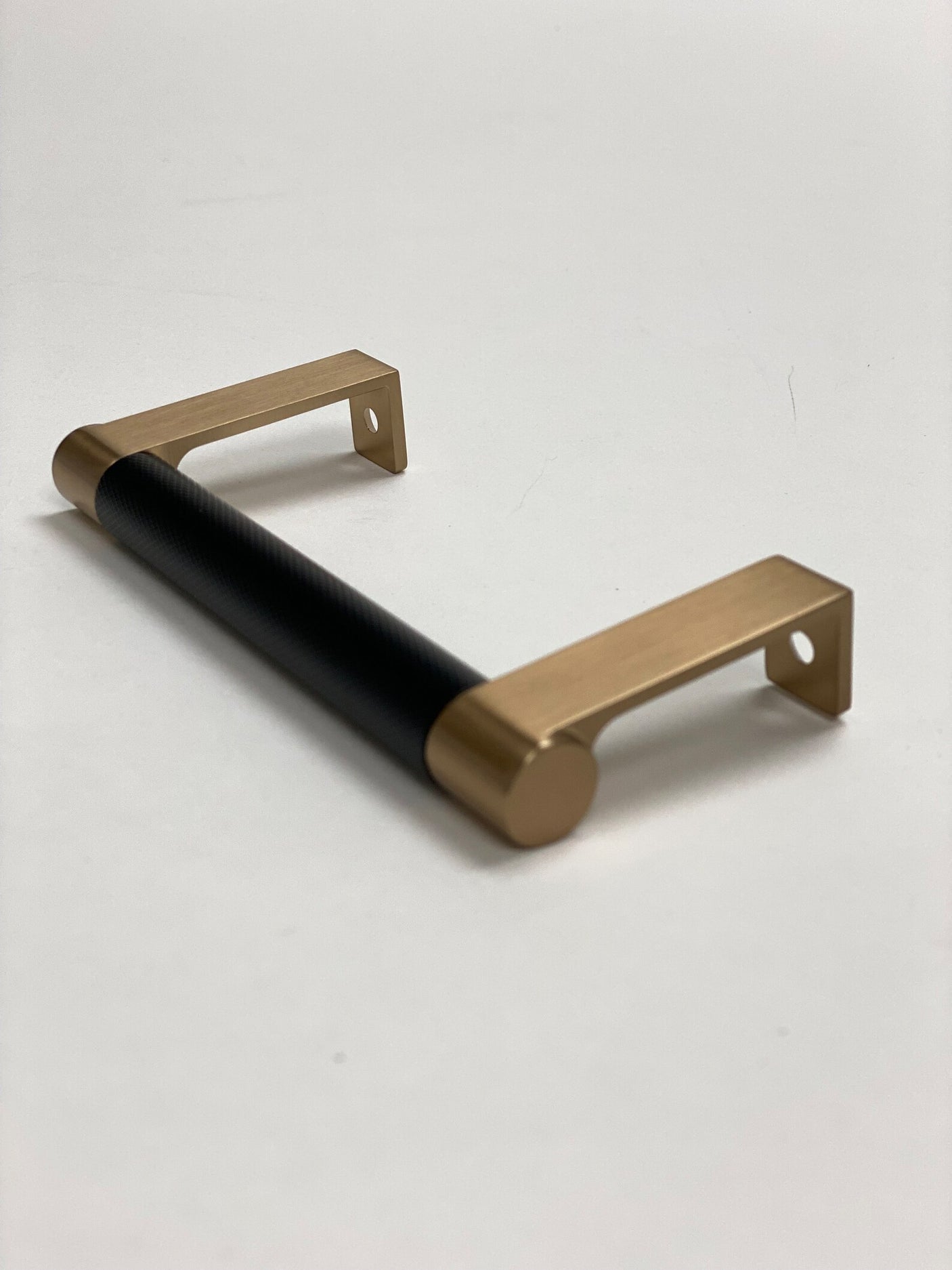 Champagne Bronze and Black "Converse" Knurled Edge Tab Drawer Pulls - Forge Hardware Studio