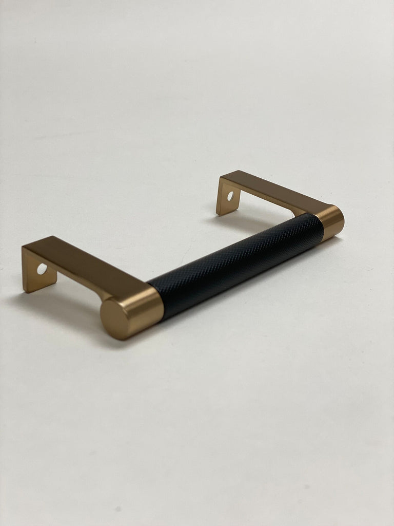 Champagne Bronze and Black "Converse" Knurled Edge Tab Drawer Pulls - Forge Hardware Studio