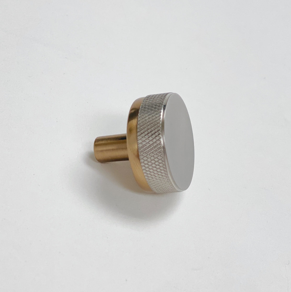 Knurled "Converse" Champagne Bronze and Brushed Nickel Dual-Finish Knobs and Pulls - Forge Hardware Studio