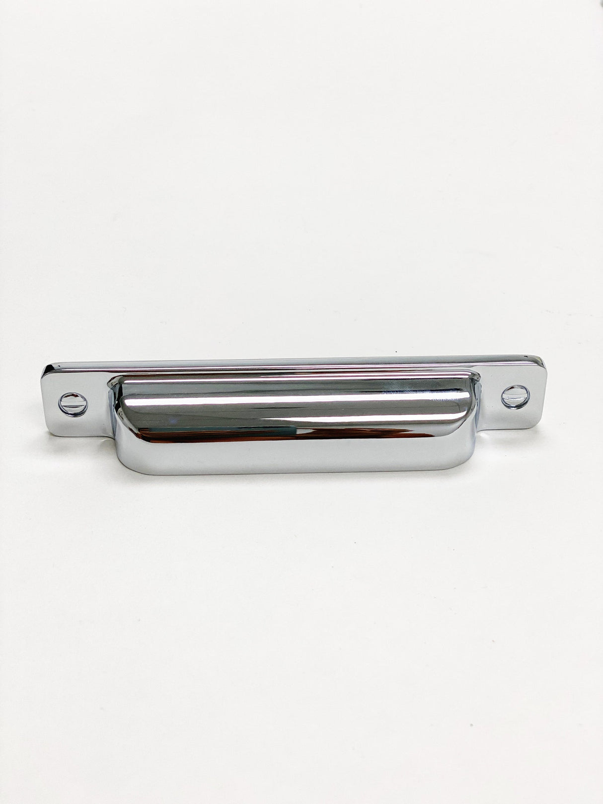 Square Cup "Kira" Polished Chrome Drawer Pulls - Forge Hardware Studio