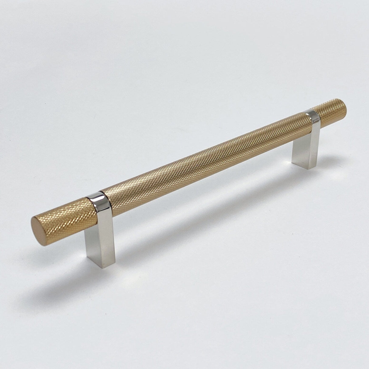 Knurled Select T-Bar Polished Nickel and Champagne Bronze Knobs and Pulls - Forge Hardware Studio