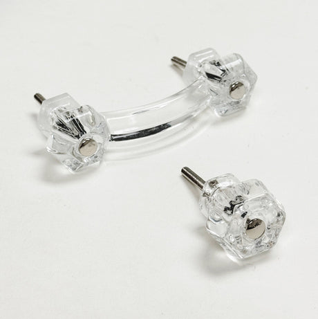 Glass Depression Clear Drawer Pull and Cabinet Knobs - Forge Hardware Studio