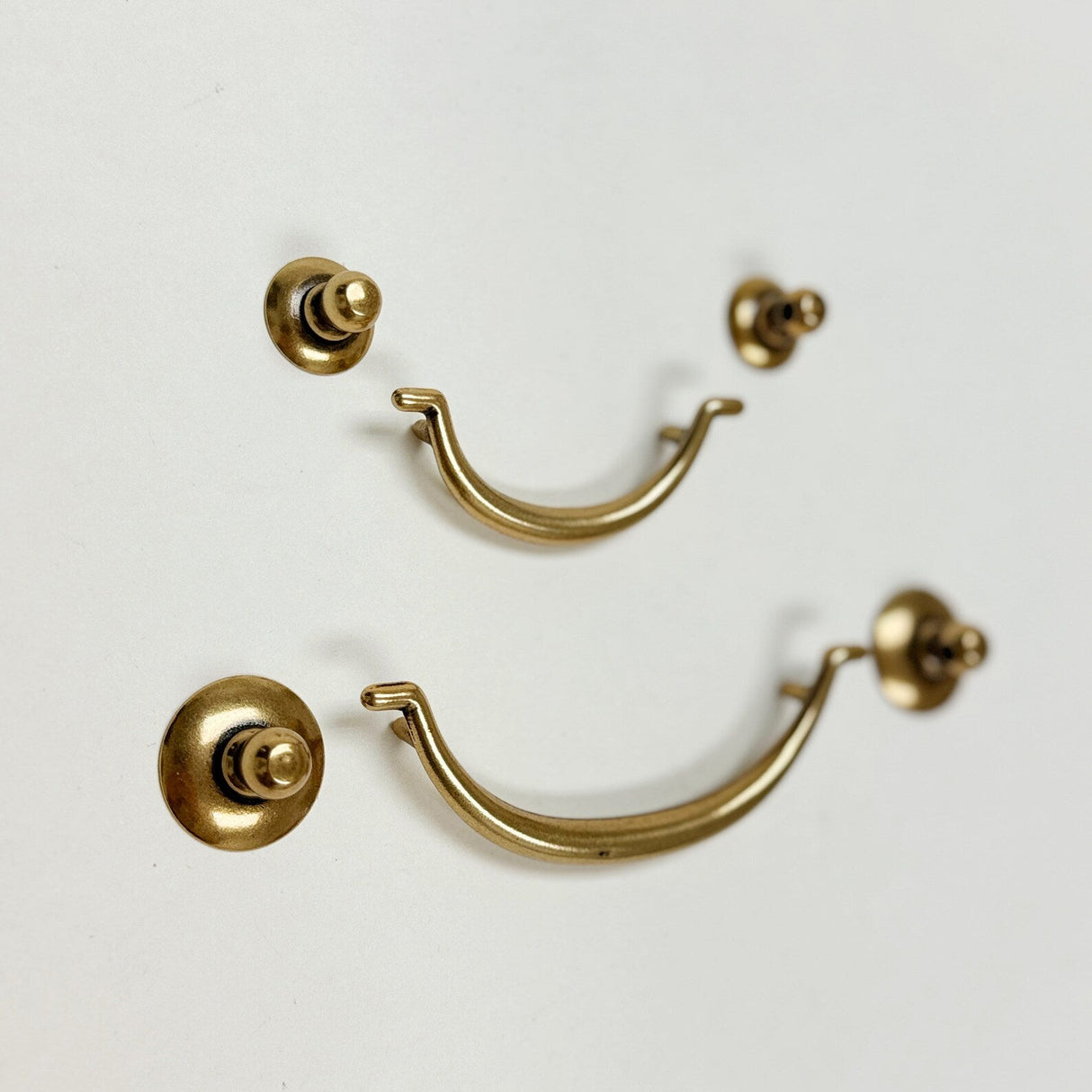 Brass Ring Pulls "Bail" Antique Brass Hardware - Forge Hardware Studio