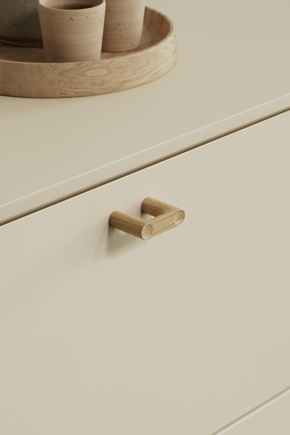 Lacquered Oak Wood "Punto" Cabinet Knob and Drawer Pulls - Forge Hardware Studio