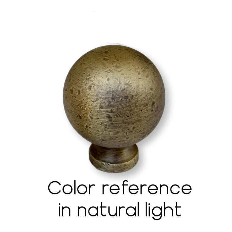 Distressed Brass "Fia" Round Glass Shower Knob - Industry Hardware