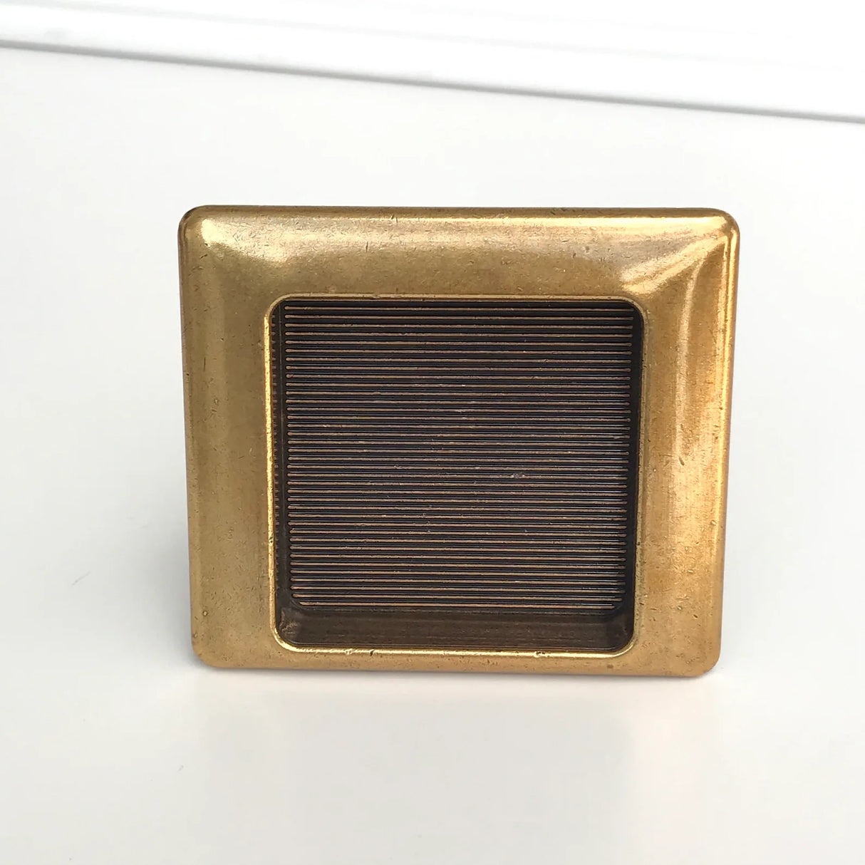 Square Antique Brass Recess Drawer Pull - Forge Hardware Studio