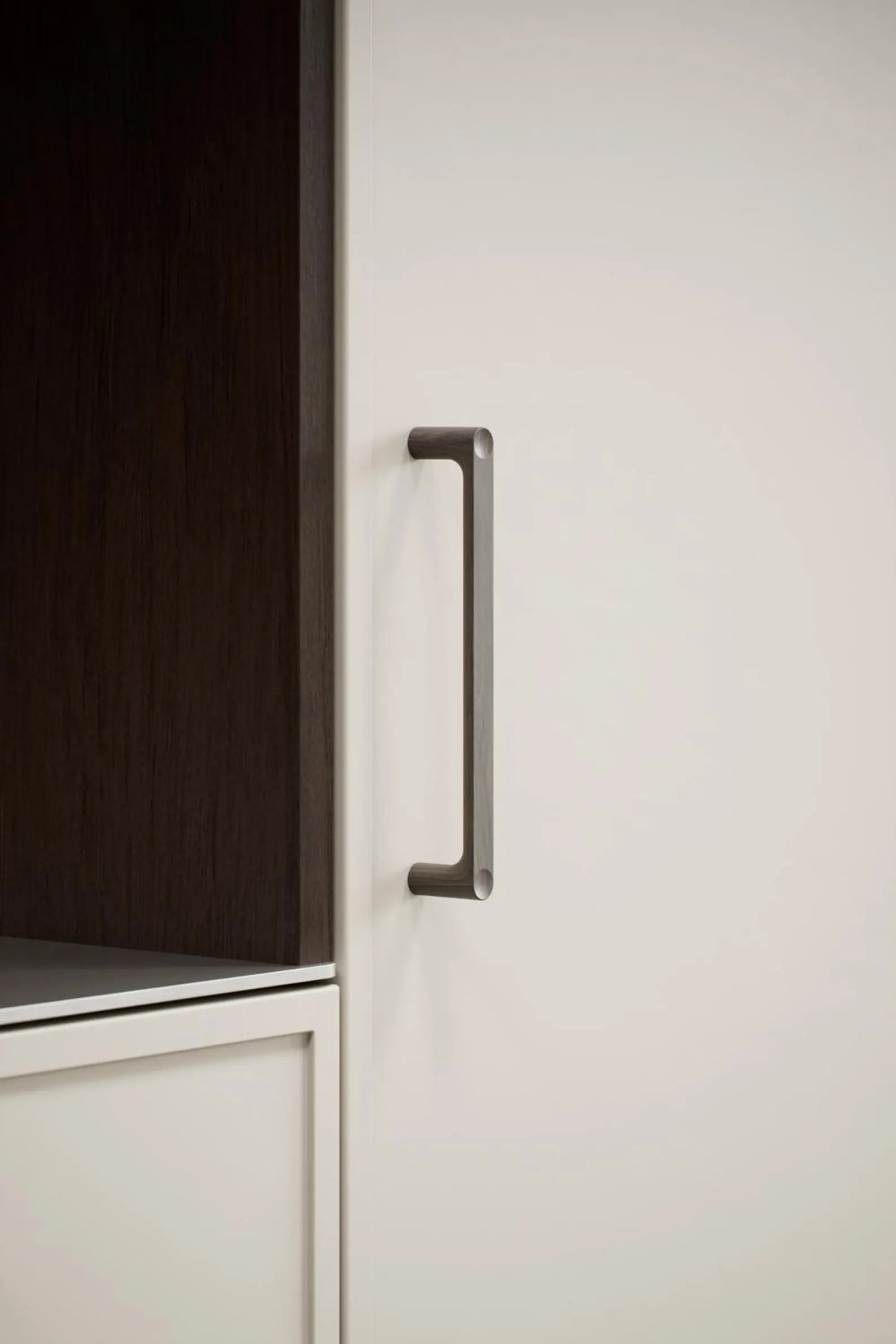 Dark Oak Lacquered Wood "Punto" Cabinet Knob and Drawer Pulls - Forge Hardware Studio