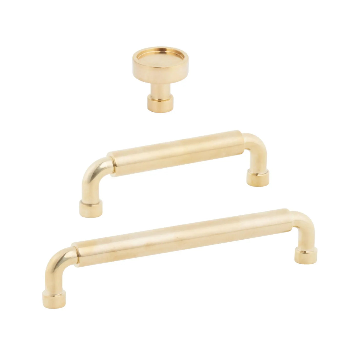 Unlacquered Brass "Nolan" Cabinet Knobs and Pulls Cabinet Hardware