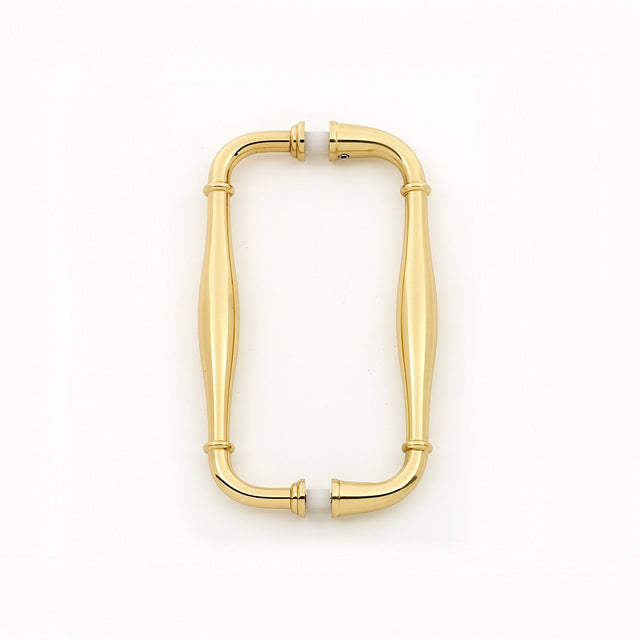 Brass Glass "Kensington" Shower Door Handle - Back to Back Shower Knob - Forge Hardware Studio