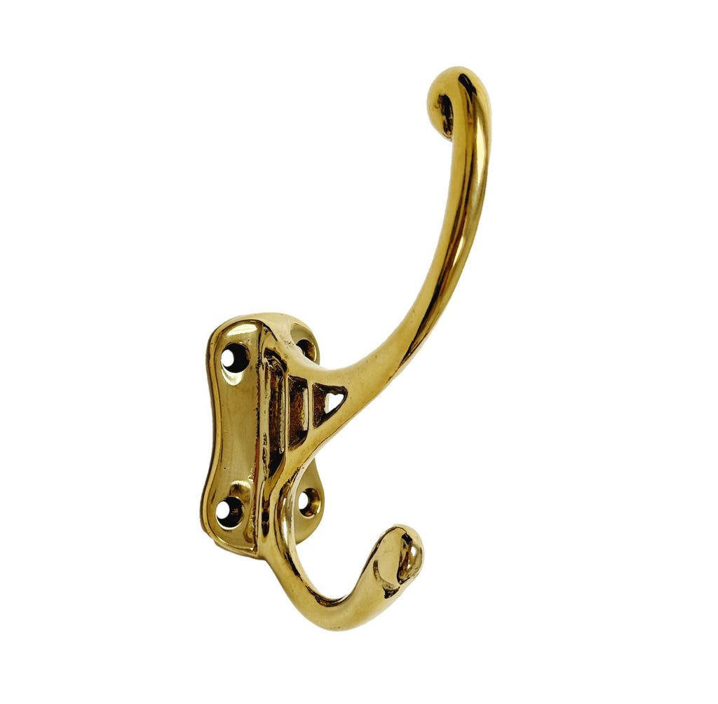 Polished Unlacquered Brass "Double" Wall Hook
