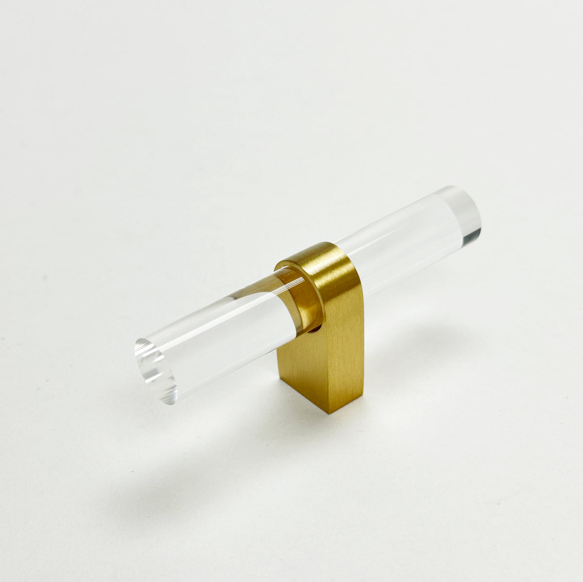 Lucite "June" Brushed Brass Drawer Pulls and Knobs - Forge Hardware Studio
