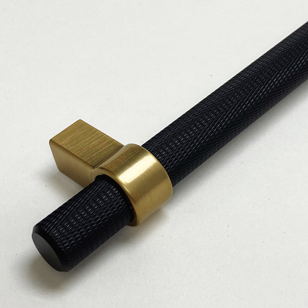 Knurled "Prelude" Champagne Bronze and Matte Black Cabinet Knobs and Drawer Pulls - Forge Hardware Studio