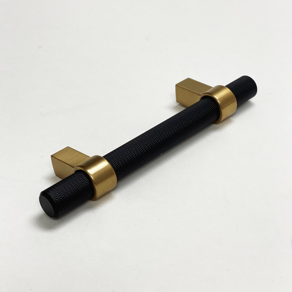 Knurled "Prelude" Champagne Bronze and Matte Black Cabinet Knobs and Drawer Pulls - Forge Hardware Studio