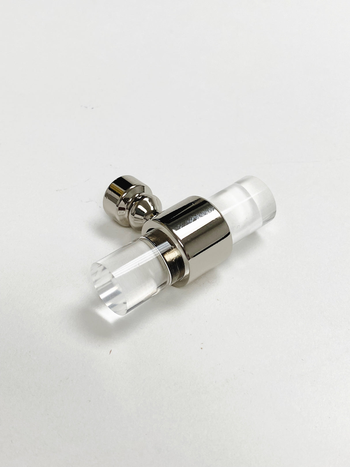 Lucite Polished Nickel "Bank" Drawer Pulls and Cabinet Knobs - Forge Hardware Studio