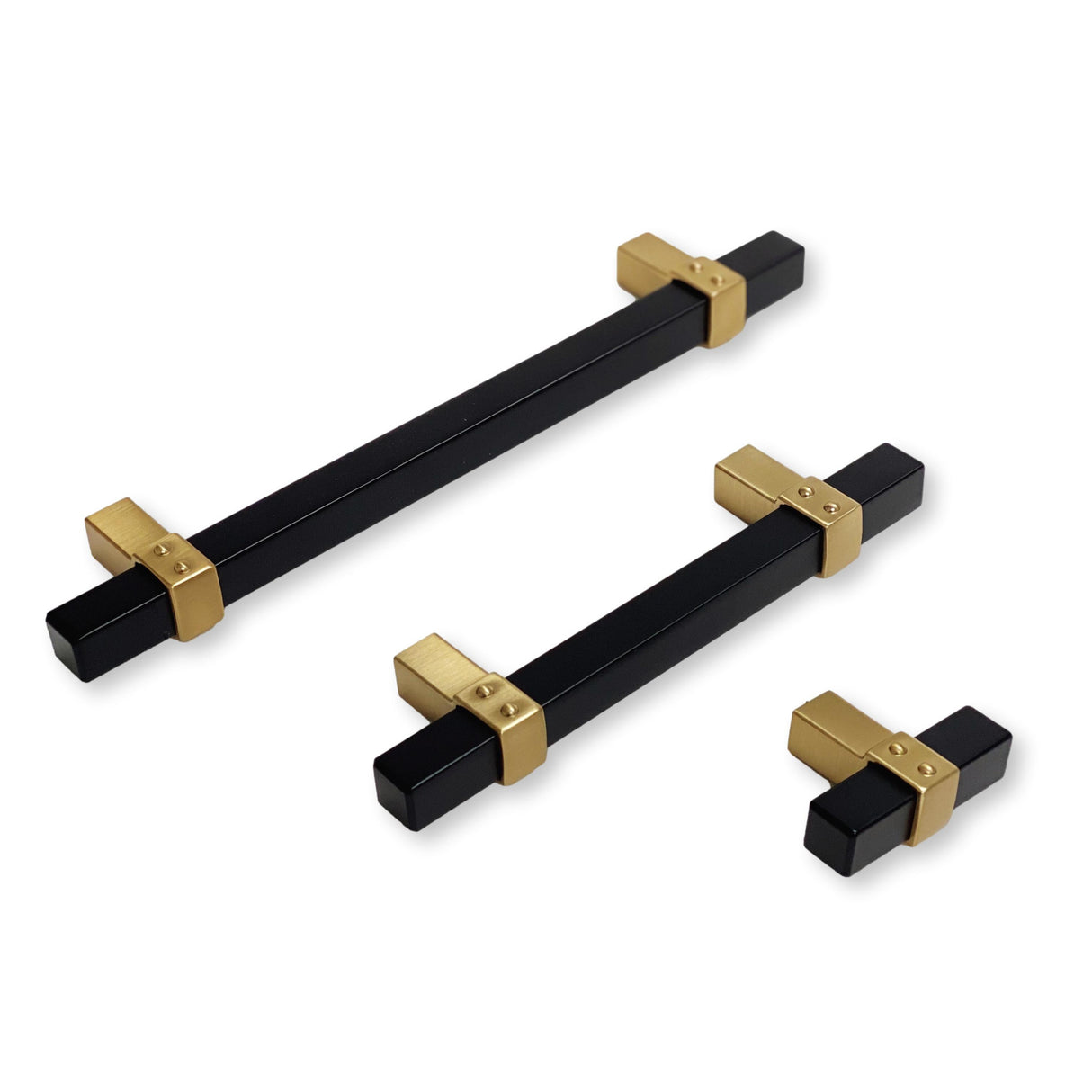 Champagne Bronze and Matte Black "Rio" Dual-Finish Cabinet Knob and Drawer Pulls - Forge Hardware Studio